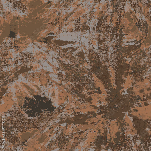 Abstract Grunge WallArt Big Macro Scale Vector Flowers Elements Seamless Pattern Grunge Aesthetic, Wall art style fashinonable, surrealist, hand made vector, all over print, botanical juggler green 