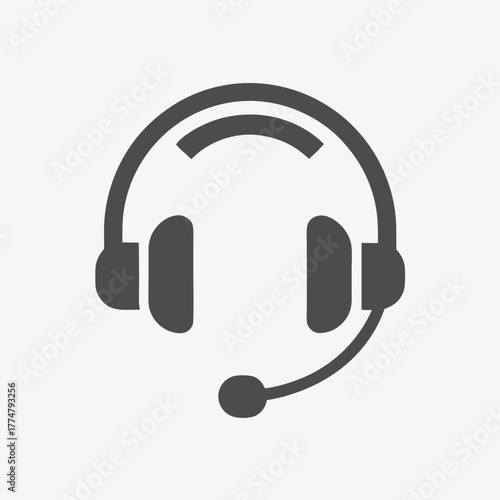 A black headset icon shows communication with a microphone for assistance and help