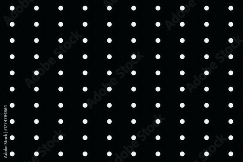 seamless white polka dots pattern on a black background