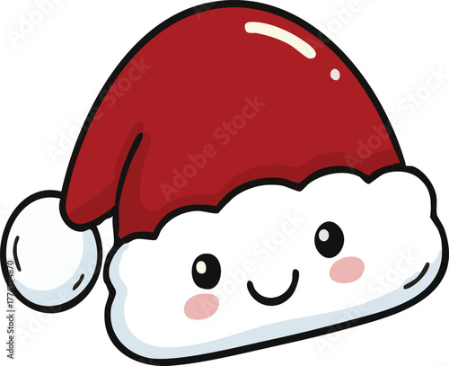 red santa hats christmas santa, New Year stock vector.
