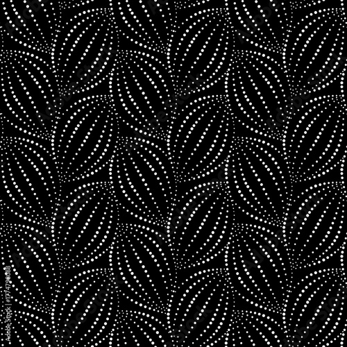 Black and white seamless pattern. Modern geometric background. Dotted grid.