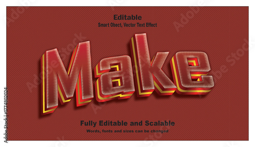 Make text effect create, build typography design.