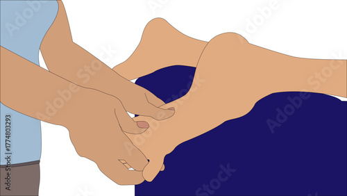 Professional offers barefoot massage - Foot reflexology