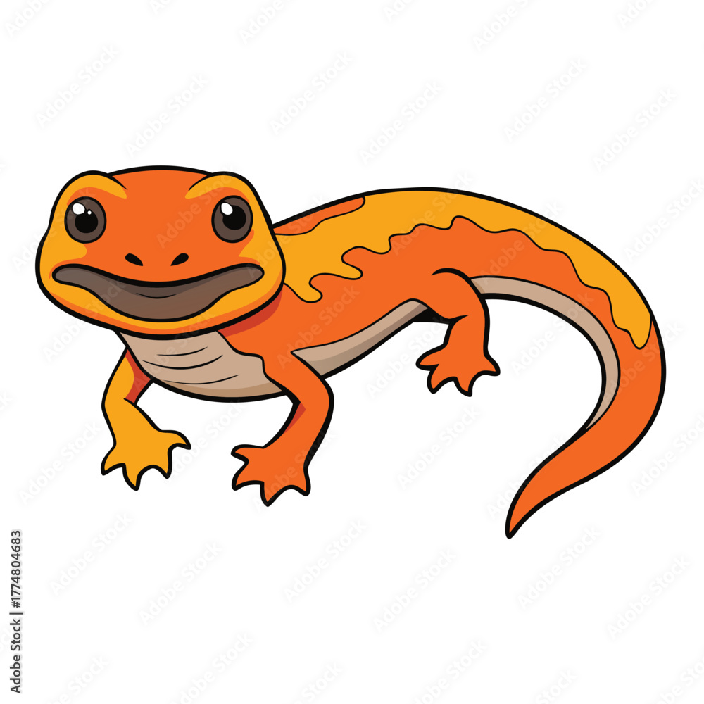 Fototapeta premium Leopard Gecko Color Vector Illustration