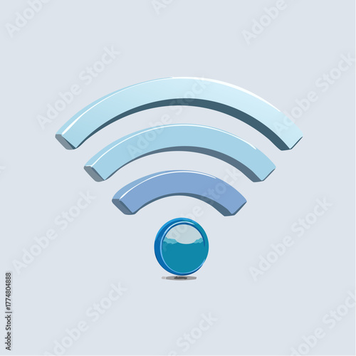 Stylized wi fi signal icon against light gray background