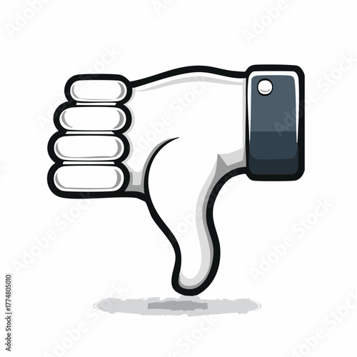 Thumb down hand symbol vector illustration showing negative concept