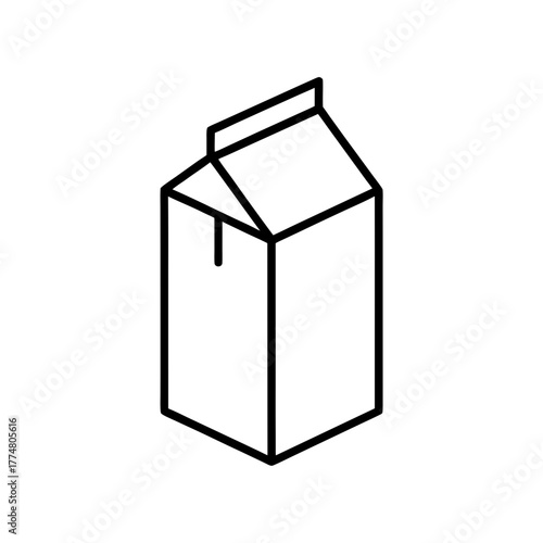 Simple line drawing of a milk carton silhouette
