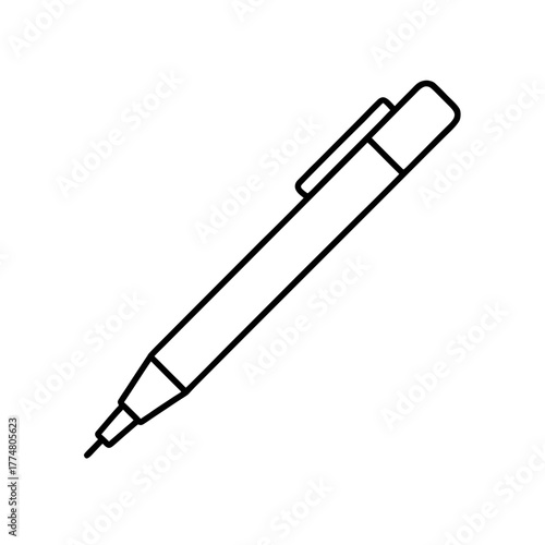 Illustration of a drafting technical pen silhouette