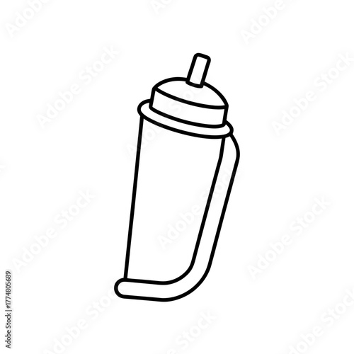 Outline drawing of a sippy cup design silhouette