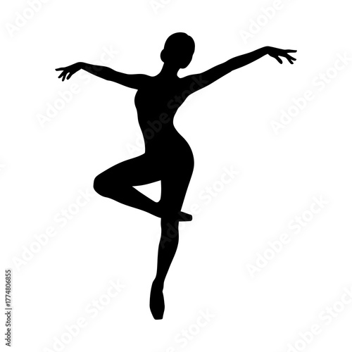 female dancer silhouette performing ballet pose