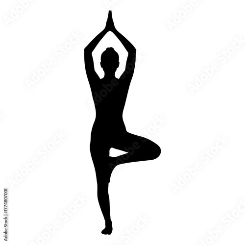 woman standing in tree pose meditation