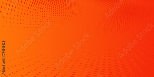 Dots halftone orange color pattern gradient texture with technology digital background. Dots pop art comics with summer background. eps10 vector