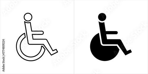 Icon of a person in a wheelchair, representing disability or accessibility
