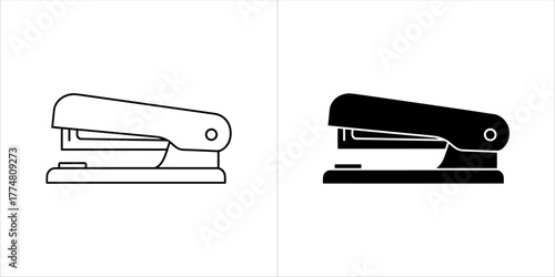 Two stapler icons, one outline and one filled