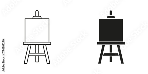 Artist easel icon, representing painting and creativity