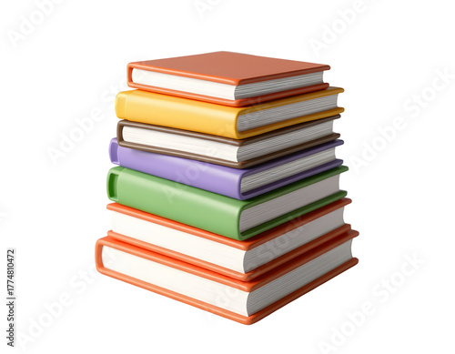 Wallpaper Mural Stack of colorful books isolated on transparent background Torontodigital.ca