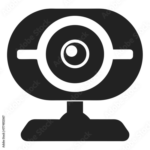 web camera icon on a black background