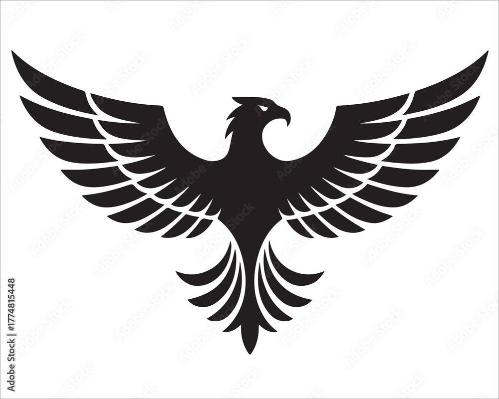 Fototapeta premium Mythical Firebird Rising from Flames Vector Artwork