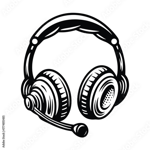 Bold monochromatic headset showcases textured earcups and microphone for clear audio