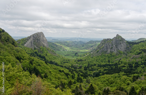 Basalt Rock Formations at Roches Tuilière et Sanadoire, Auvergne, France