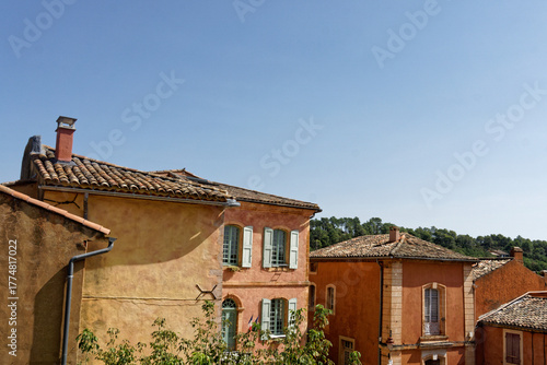 Traditional Houses in the Village of Roussillon, Provence, France