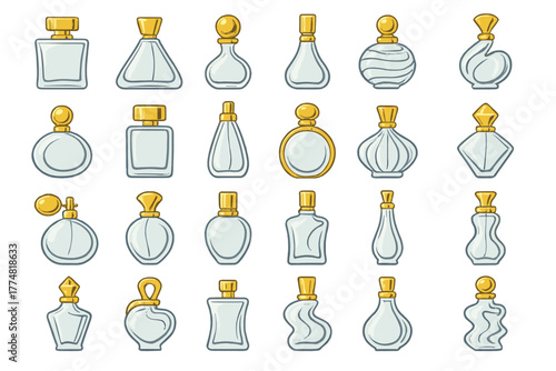 Elegant perfume bottle seamless pattern