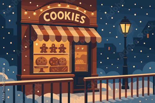 Set of winter-themed badge labels with frosty gradient design