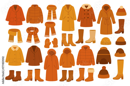 Stylish winter clothing and accessories collection