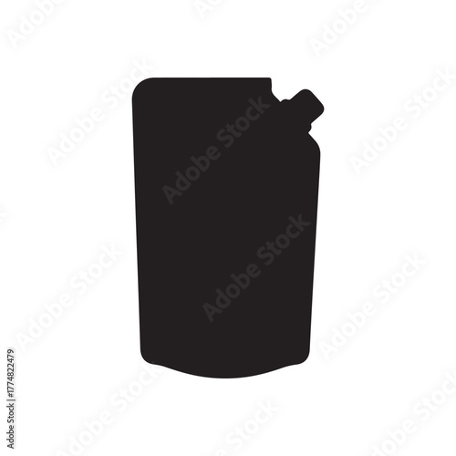 Liquid pouches silhouette icon vector illustration