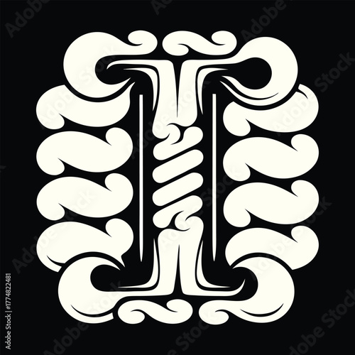 Intricate Vintage Floral Design in Creamy White Against a Dark Backdrop with a Sense of Victorian Era Decoration
