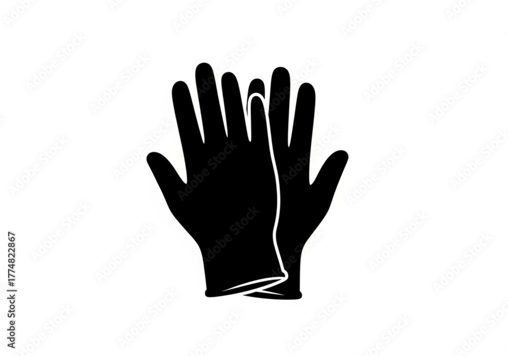 Fototapeta premium Black medical gloves generative ai