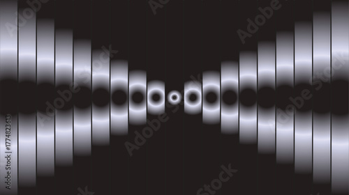 Abstract black and white vector background with lines. Abstract Neon Wave Interference Pattern. Futuristic Light Energy Visualization wallpaper. Digital Sci-Fi Aesthetic Background Design