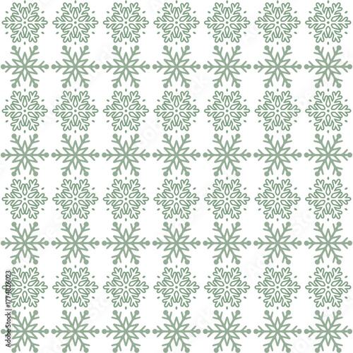 Wallpaper Mural Seamless Christmas snowflake pattern background. Festive winter holiday decorative texture ideal for wrapping paper, stationery, invitations, wallpapers and seasonal graphic design projects. Torontodigital.ca