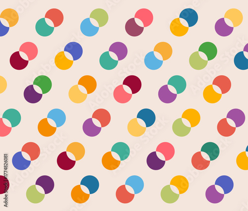 Merge of two circle pattern, company equity merge concept illustration