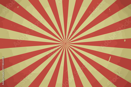 Retro Red and Cream Starburst Pattern with Vintage Texture for Backgrounds and Graphic Designs an Eye Catching and Versatile Abstract