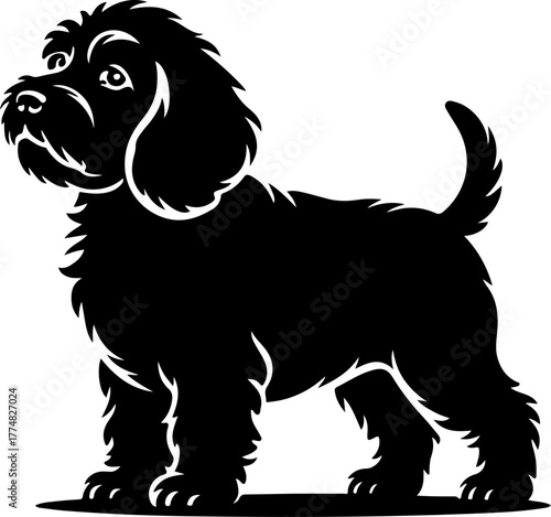 Cockapoo silhouette vector illustration