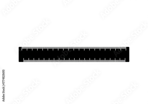 Black ruler with measurement markings generative ai