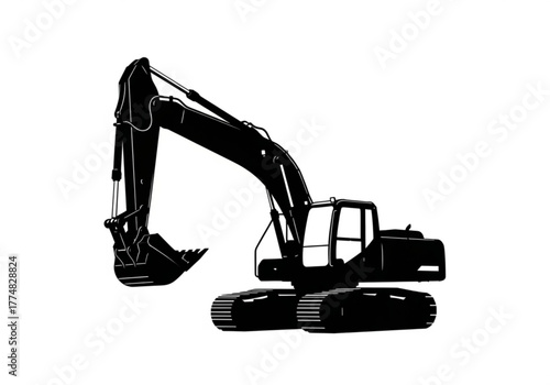 Black excavator generative ai