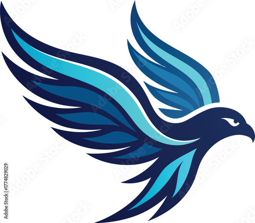 Illustration of a soaring eagle, perfect for logos, emblems, or designs representing freedom, strength, and vision, ideal for businesses, organizations, or patriotic themes