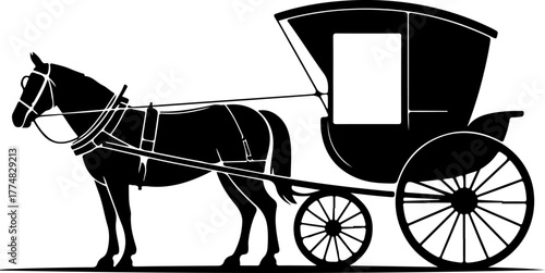Amish Buggy Detailed silhouette vector illustration