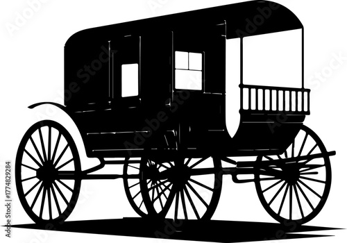 Amish Buggy Detailed silhouette vector illustration