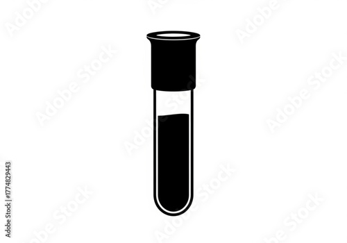 Black silhouette of a test tube with liquid generative ai