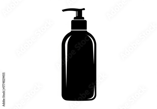 Black liquid soap dispenser pump bottle generative ai