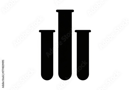 Three black laboratory test tubes generative ai