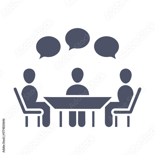 Group symbol meeting with chat bubbles showcases collaboration and effective communication among team members