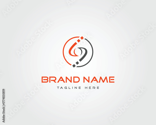 Letter S or SS abstract circular logo with text placeholders symbol graphic vector template.