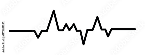 Heartbeat Line vector Pulse Rate. Heart line icon.Vector illustration.  pulse, ecg, ekg, hertbeat, electrocardiogram, graph, rhythm cardioid concept. Vector illustration isolated on white background.