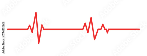 Heartbeat icon. EKG and cardio symbol. Healthy and medical concept. Vector illustration. Heartbeat icon collection. Set of red cardiology pulse iconsMedical heartbeat symbol collection.