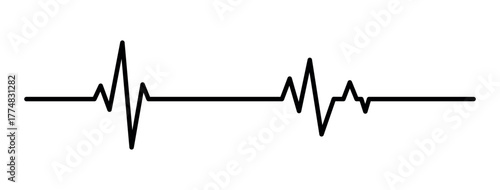 Heartbeat Line vector Pulse Rate. Heart line icon.Vector illustration.  pulse, ecg, ekg, hertbeat, electrocardiogram, graph, rhythm cardioid concept. Vector illustration isolated on white background.