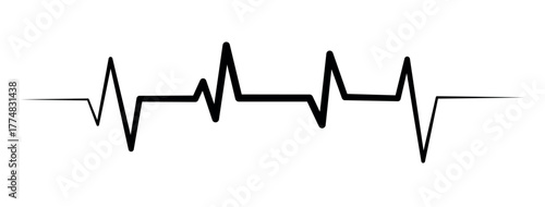 Heartbeat Line vector Pulse Rate. Heart line icon.Vector illustration.  pulse, ecg, ekg, hertbeat, electrocardiogram, graph, rhythm cardioid concept. Vector illustration isolated on white background.